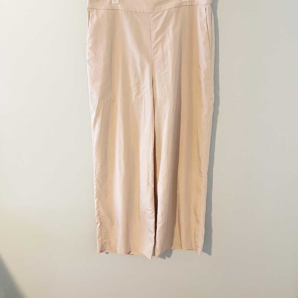 Eileen Fisher Blush Pink Tencel Blend Wide Leg Crop Pants Small S/P 6520